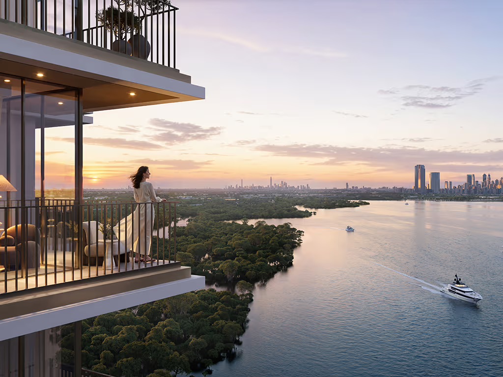 Creek Haven Balcony View at Sunset